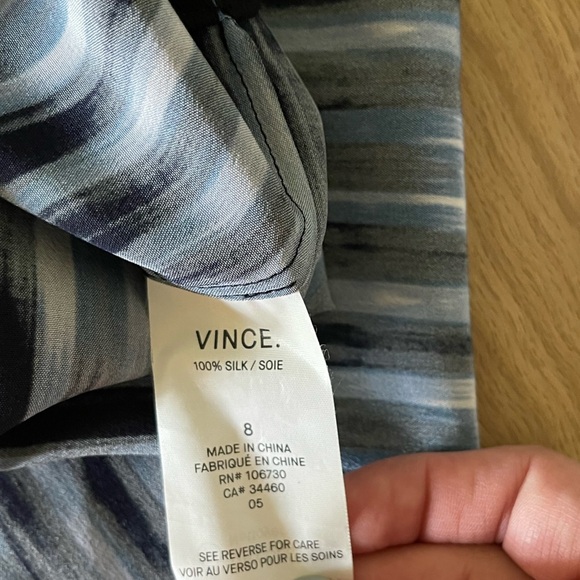 Vince| Silk Ombre Striped Long Sleeve Blouse, Size 8••• - Picture 10 of 14